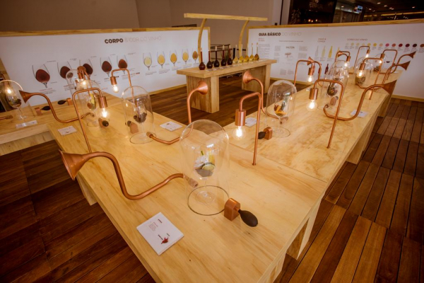 Espaço para sentir aromas no The Wineyard Experience