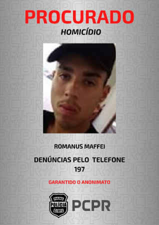 O foragido preso pela Polícia Civil