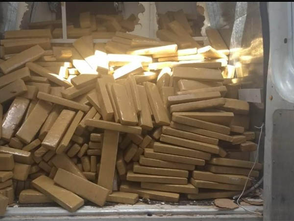 A maconha apreendida: 1.120 kg