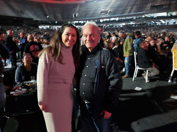 O jornalista Mario Celso e a primeira dama do estado Luciana Saito Azevedo Massa