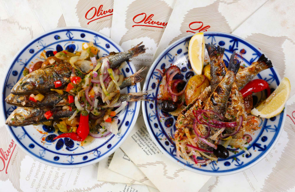 Sardinhas na brasa, da Oliven\u00e7a Cozinha Ib\u00e9rica.