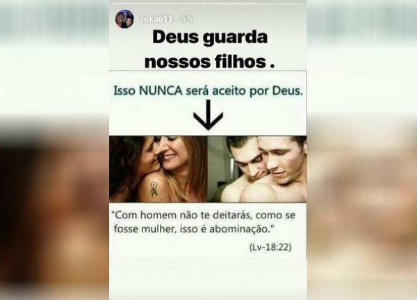 Postagem do jogador Nik\u00e3o, do Atl\u00e9tico, em 8 de maio
