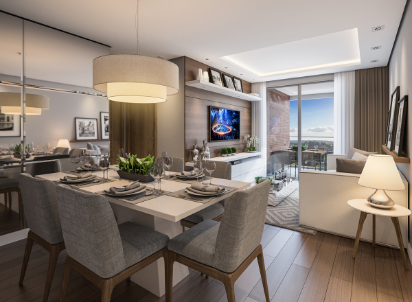 Living de unidade do Terrasse Id\u00e9e