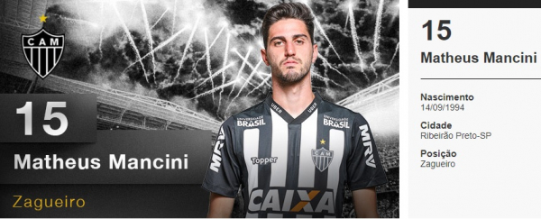 "Matheus Mancini: nove jogos pelo Galo"