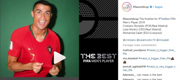 Instagram da Fifa anuncia os finalistas do pr\u00eamio