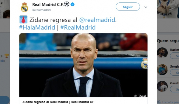 Zidane é anunciado pelo Real Madrid