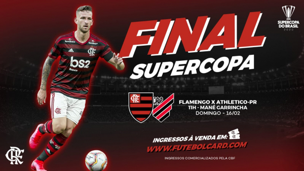 Flamengo divulga a Supercopa com imagem de Léo Pereira: desfalque