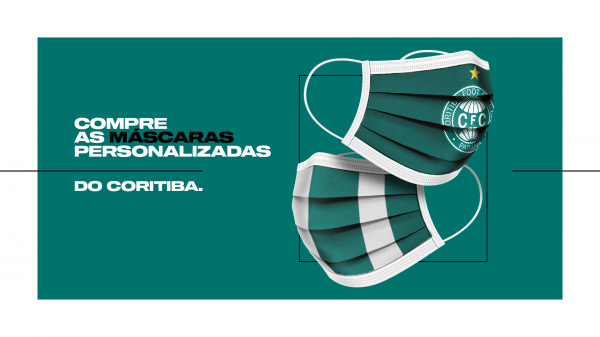 Máscara com escudo do Coritiba