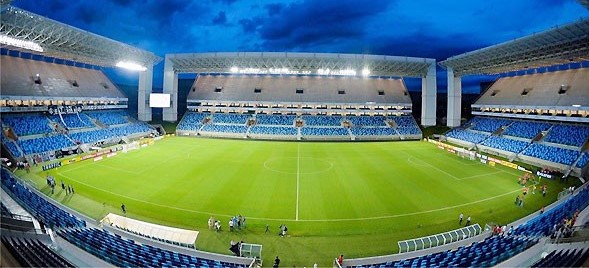 Imagem de arquivo da Arena Pantanal ainda com gramado bom