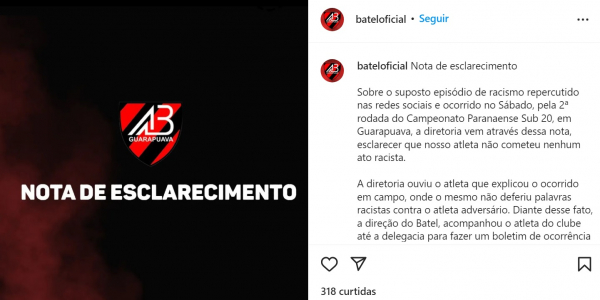 Nota oficial do Batel