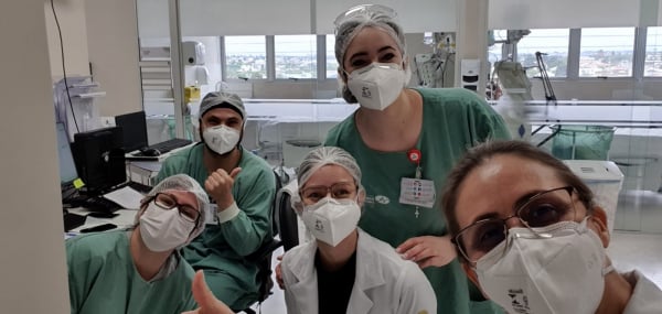 Equipe em comemoração