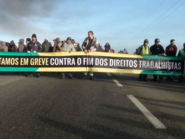 Protesto com metalúrgicos realizado em 2017
