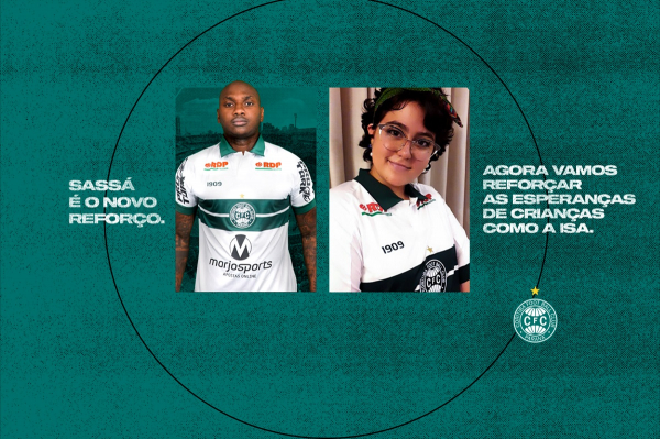A imagem utilizada pelo Coritiba para fazer a apresentação oficial de Sassá