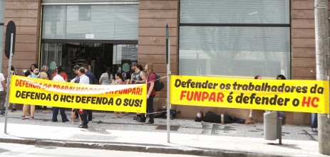 Manifestação dos funparianos no final de outubro em frente ao MPT