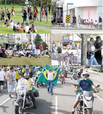 Barigui, Praça Espanha, MON, Praça do Gaúcho e manifestação