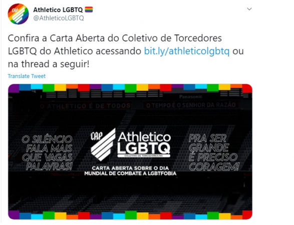 Grupo de torcedores divulga carta