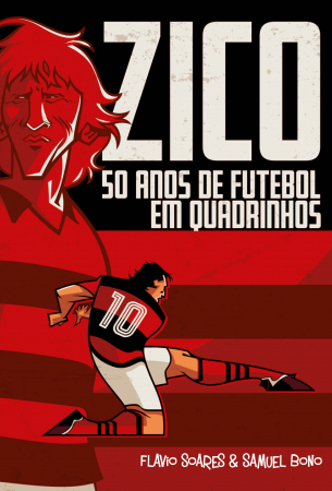 Capa de ‘Zico: 50 anos de futebol em quadrinhos’