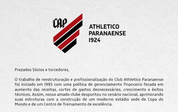 A carta do Athletico
