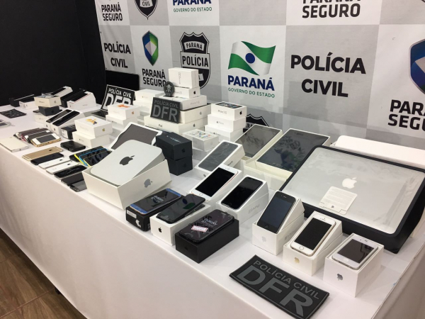 Celulares roubados e recuperados pela Polícia Civil