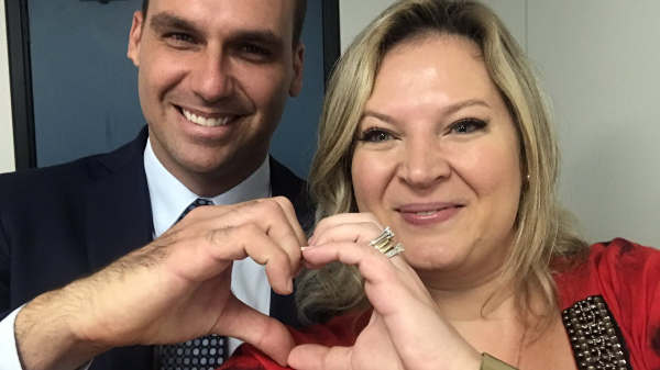 Eduardo Bolsonaro e Joice Hasselmann: briga no PSL continua