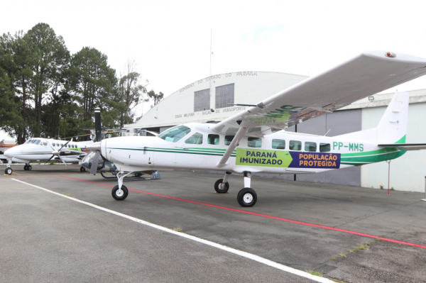 Aeronaves que serão utilizadas para levar as doses da vacina no Paraná