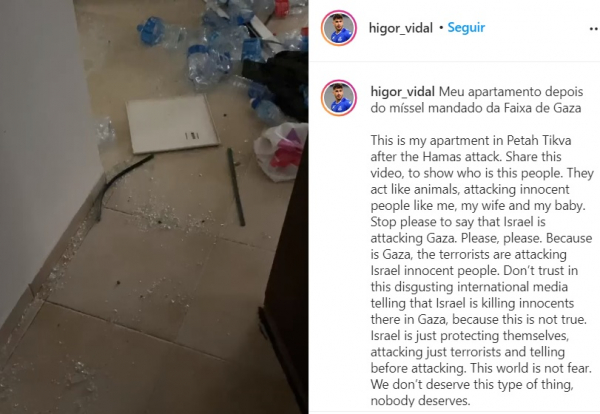 Higor Vidal relata a destruição no Instagram