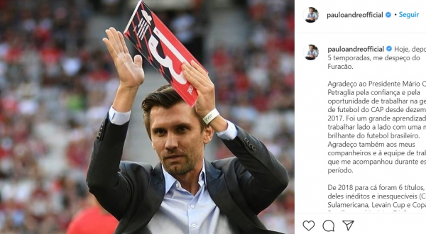 Paulo André se despede do Athletico