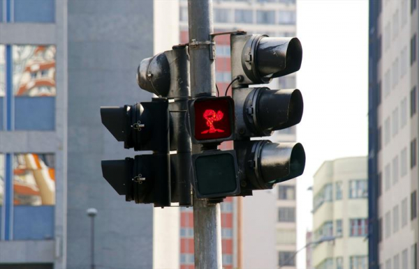Semáforos com imagem diferente na Semana do Trânsito