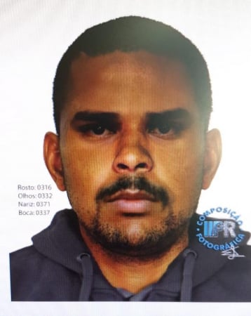 O retrato falado do suspeito do crime no Portão