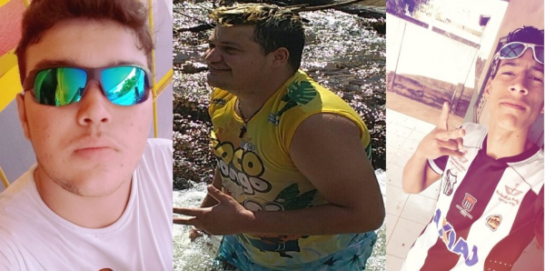 Deivid, Maycon e Matheus (da esquerda para a direita) foram mortos numa festa no Mato Grosso