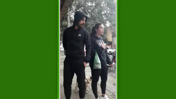 Bruno Henrique e a esposa, em vídeo divulgado em setembro, com discussão com torcedores