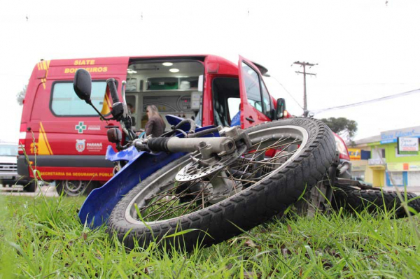 Em Curitiba, 53% dos acidentes envolvem motos