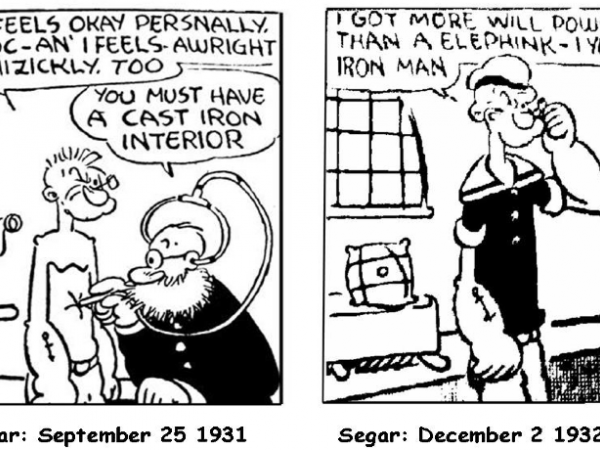 Um dos primeiros desenhos de Popeye