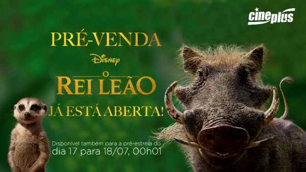Ingressos já estão à venda no Shopping Jardim das Américas para a pré-estreia de O Rei Leão.