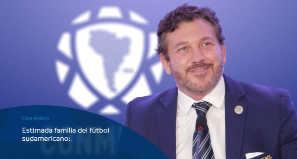 O presidente da Conmebol, Alejandro Domínguez, faz o anúncio no site da Conmebol