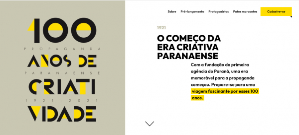 Banner 100 anos Propaganda PR